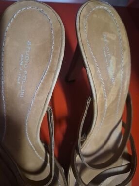 Studio Pollini Brown Leather Strappy High-Heel Sandals